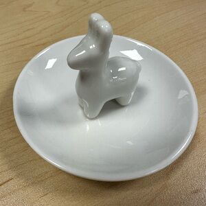 NEW without tags Ceramic Llama Trinket Tray